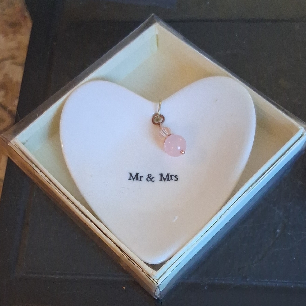 MR & MRS HEART TRINKET PLATE